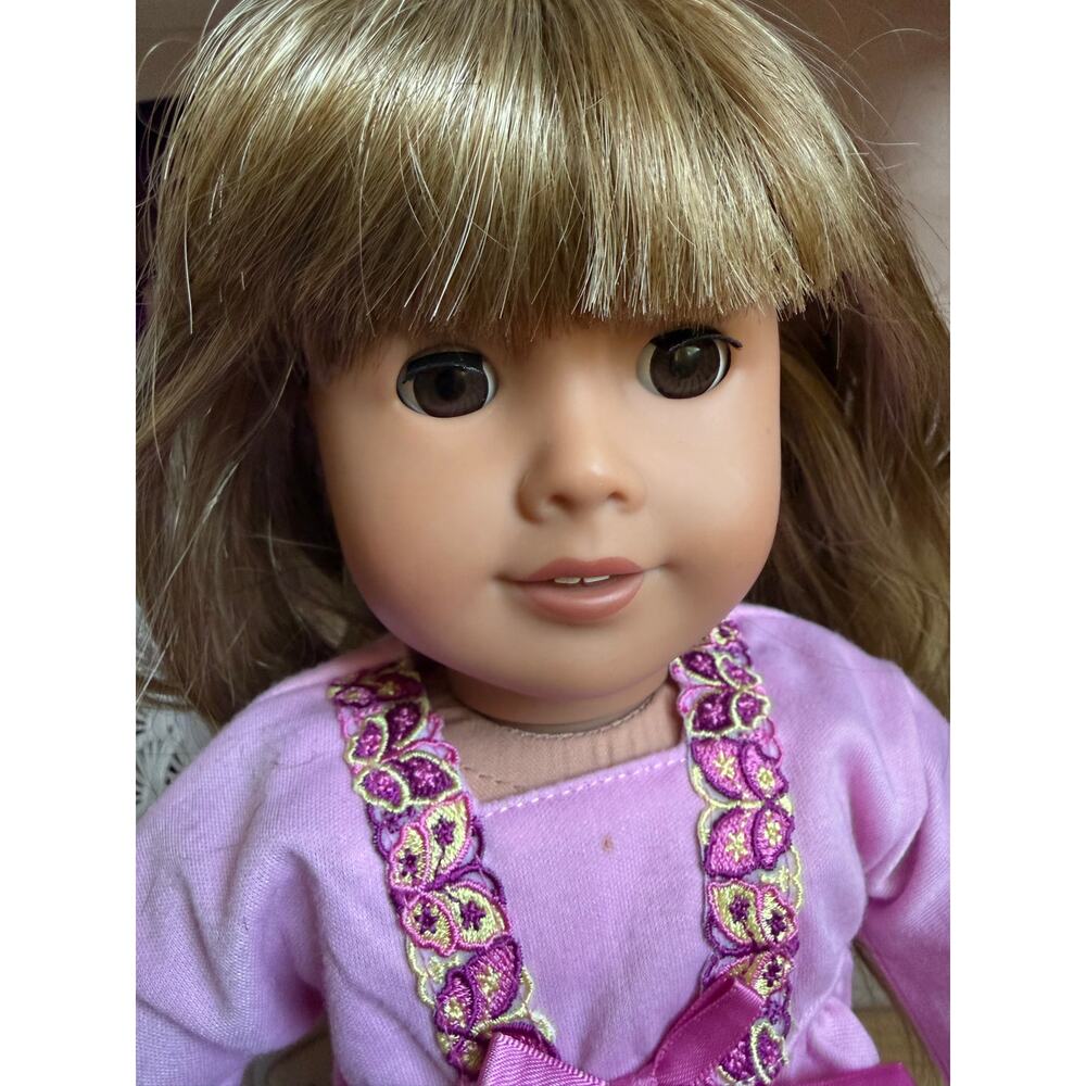 American Girl doll with custom wig in Julie’s pajamas with slippers - Picture 5 of 7